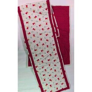 Vintage Christmas Handmade Quilt Angel Motif Table Runner And Centerpiece Pads